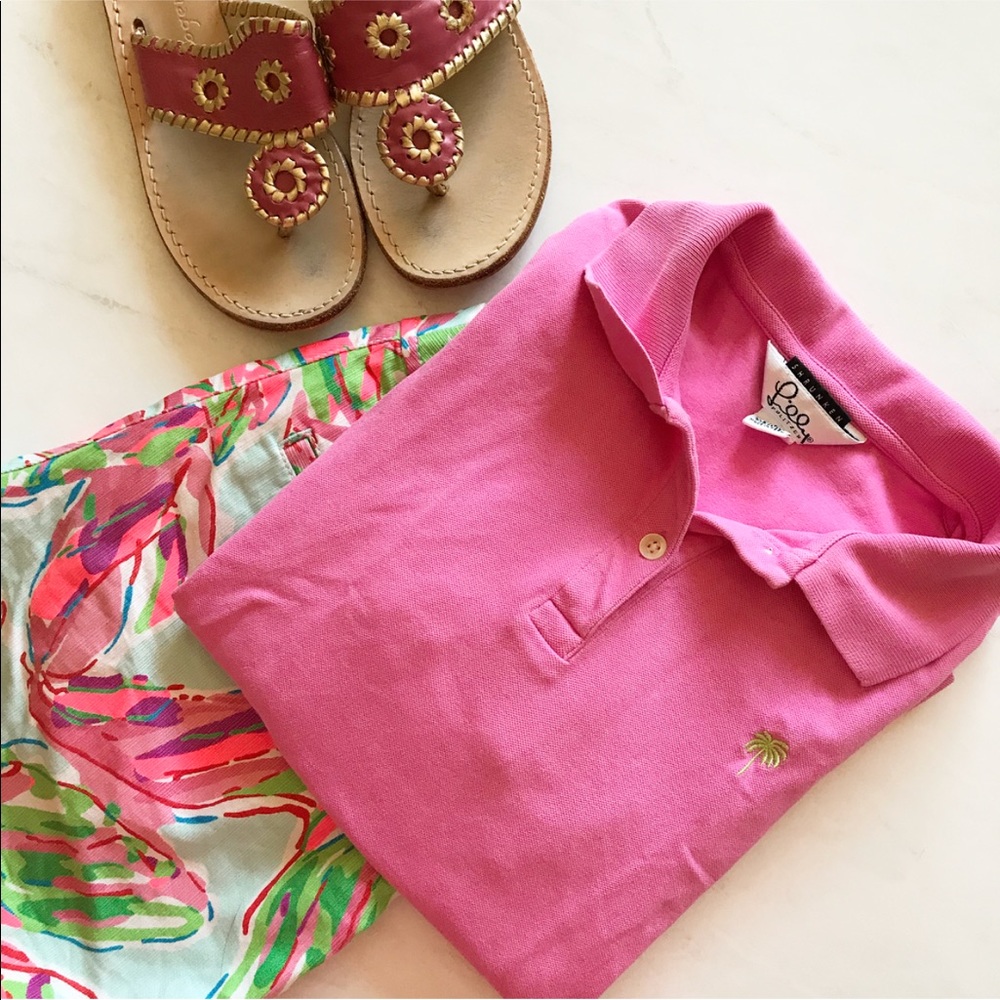 Lilly Pulitzer Pink Polo - Picture 2 of 3